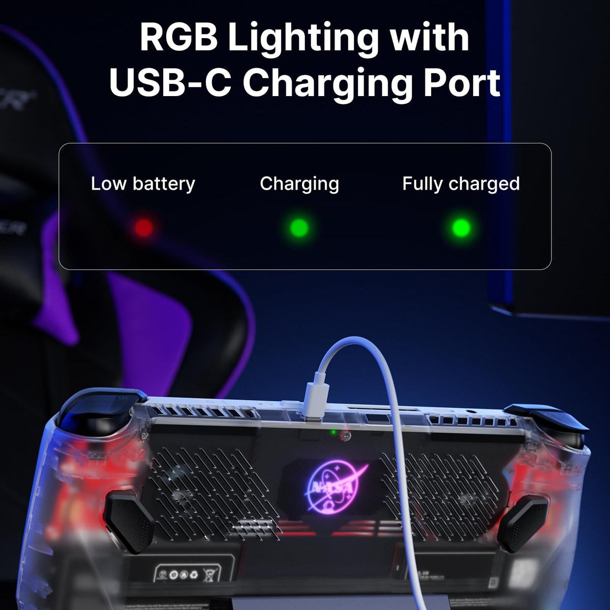 Jsaux Rgb Transparent Back Plate For Asus Rog Ally Console With Tool-1962691930907348996