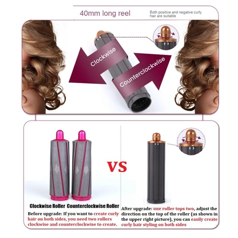 Upgraded Long Curling Barrels For Dyson Airwrap Hair Dryer With Nozzle And Adapter In Rose Red-1915197645001986053