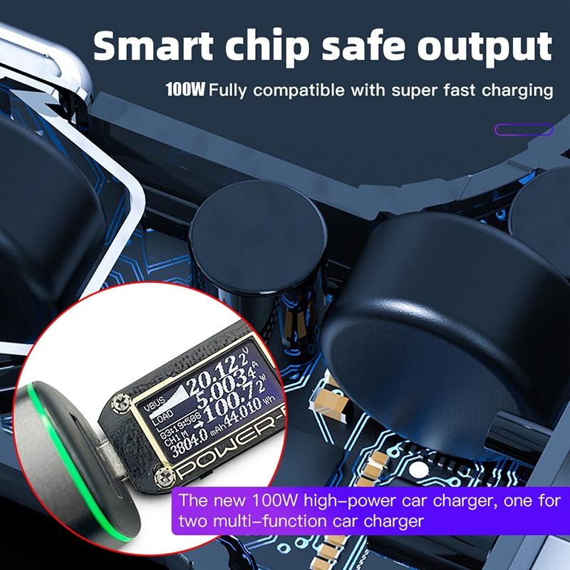 2-In-1 Car Charger - 100W - Compact Design-1915198032194965511