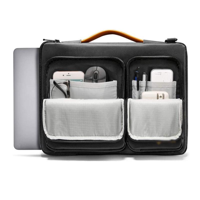 13.3-14 Inch Laptop Shoulder Bag With Messenger Style - Black-1915196826450006021