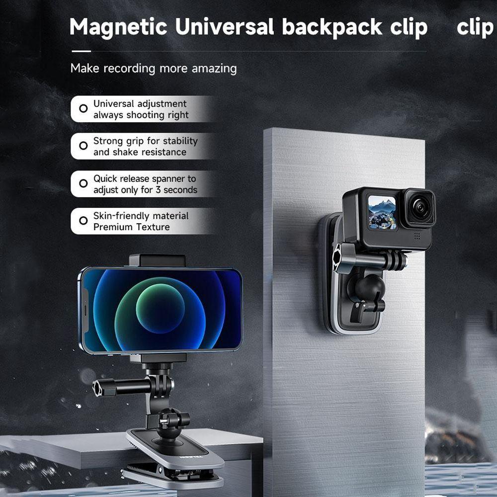 360 Degree Magnetic Backpack Clip Mount For Action Camera-1915197743605878785