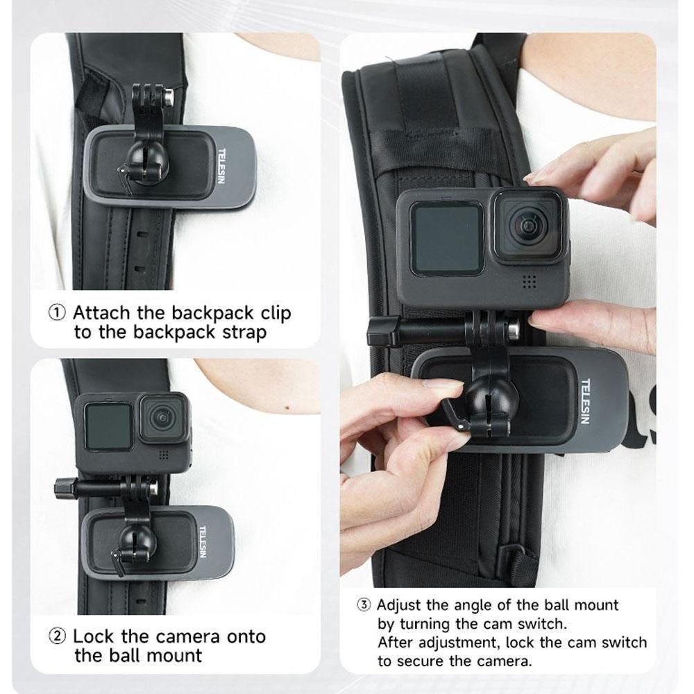 360 Degree Magnetic Backpack Clip Mount For Action Camera-1915197743605878793