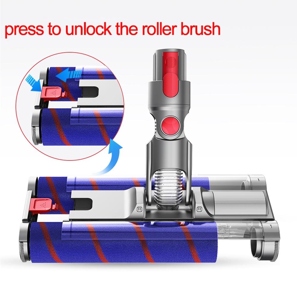 Double Roller Soft Velvet Floor Brush With Led For Dyson Vacs-1915197660483162115