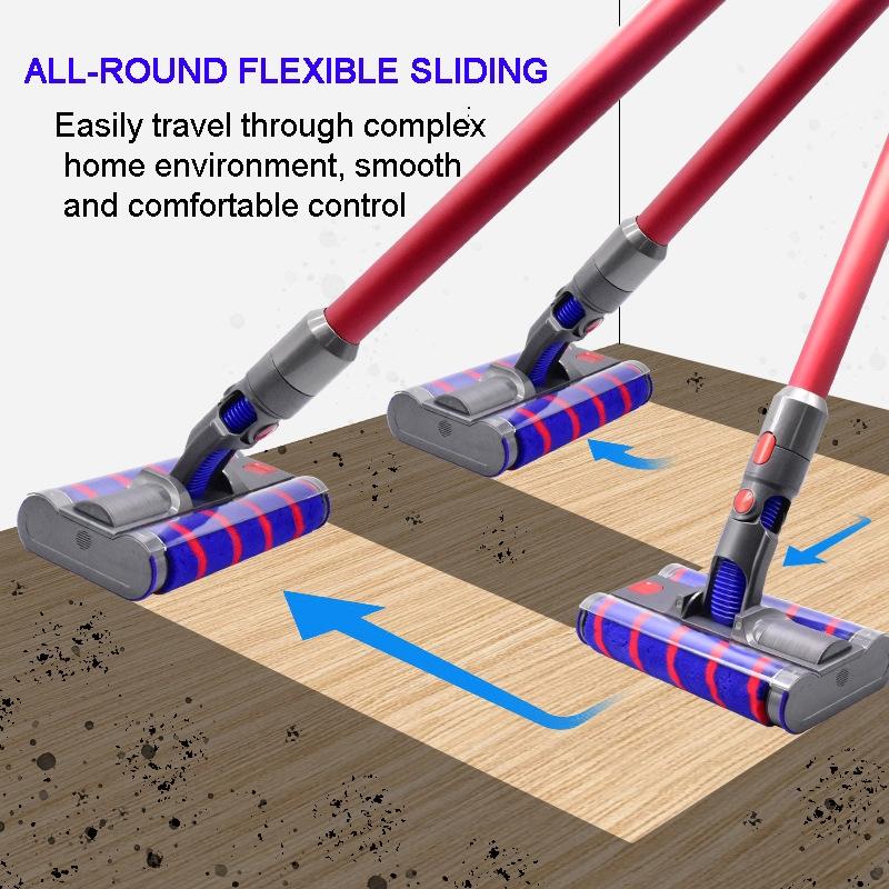 Double Roller Soft Velvet Floor Brush With Led For Dyson Vacs-1915197660483162117