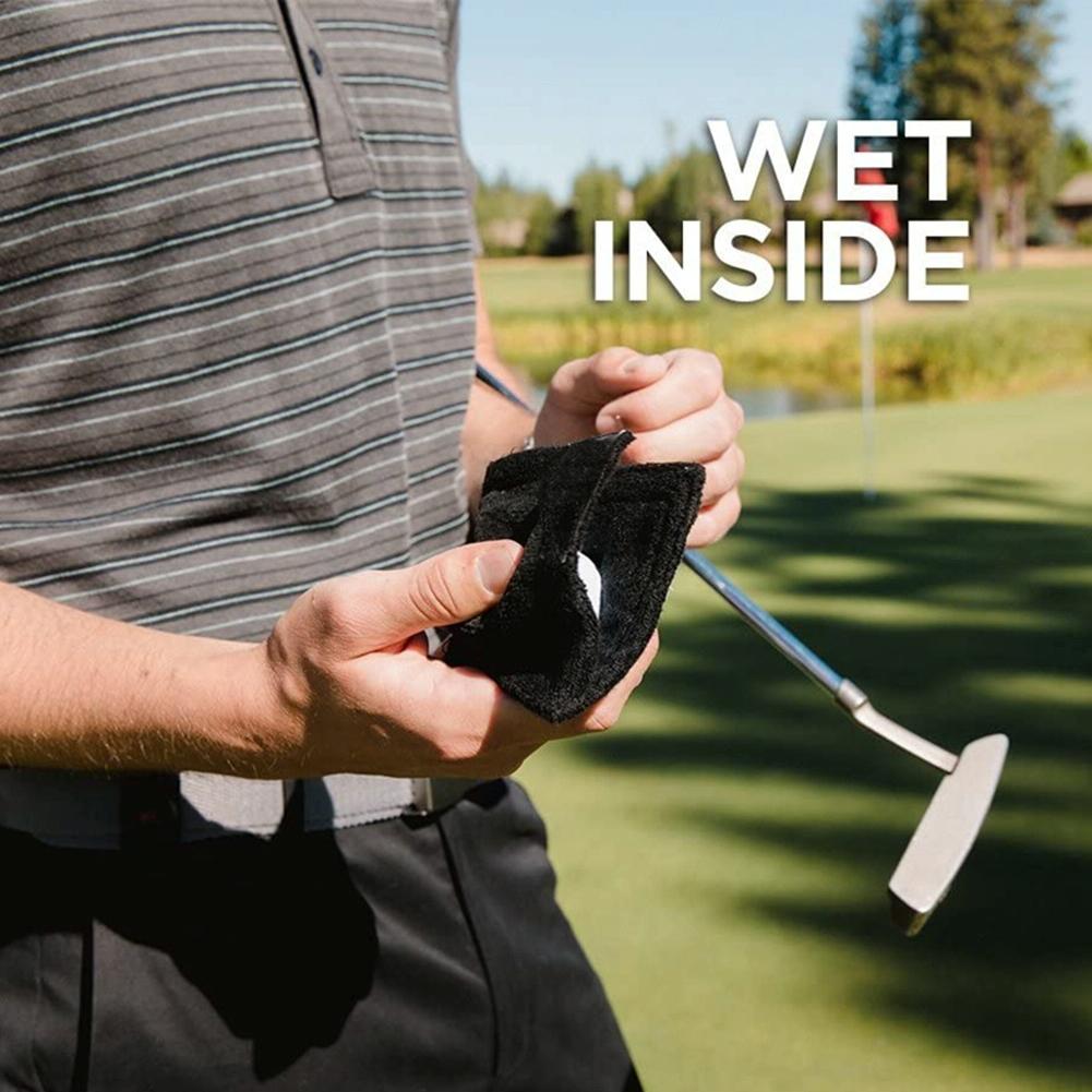 Grey Microfiber Golf Ball Cleaning Towel With Carabiner Hook-1915196845307596805