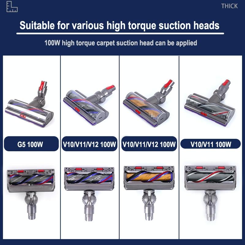 Powerful 100W Suction Head For Dyson V10 / V11 With V-Ball Wheels-1962691929128964100