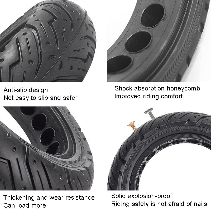Solid Honeycomb 10X2.5 Explosion-Proof Tire For Ninebot Max G30 Scooter - Black-1964932198364745733