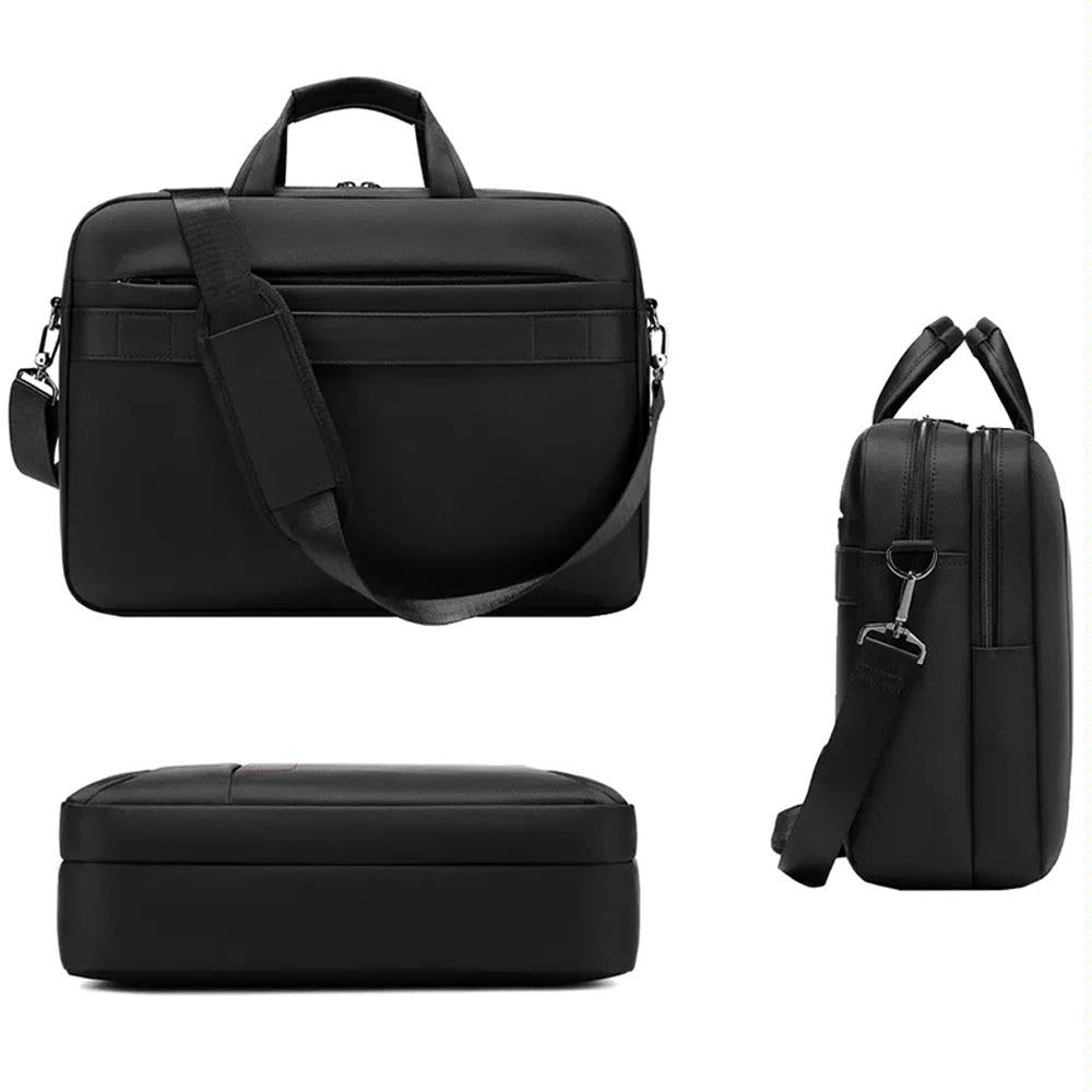 Waterproof Multifunctional Laptop Messenger Bag - Black-1915197127198380034