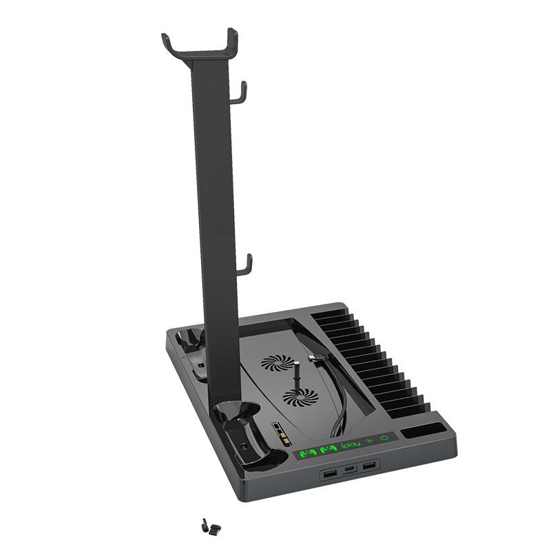 Ps5 Cooling Fan Base With Charging Stand And Disc Holder - Black-1915197143715549185