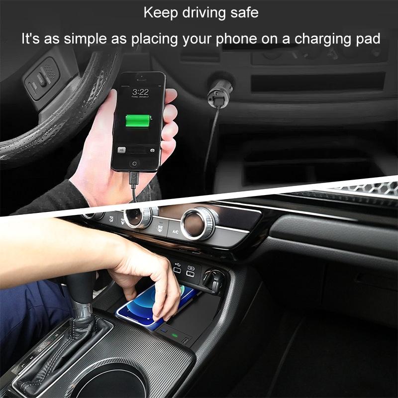 Wireless Charger For Left-Hand Drive Honda Civic / Integra 22-23 - Black-1915196883811307523
