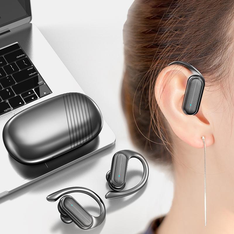 Wireless Noise-Cancelling Bluetooth Earbuds With Led Display - Blue-1915196694790803464