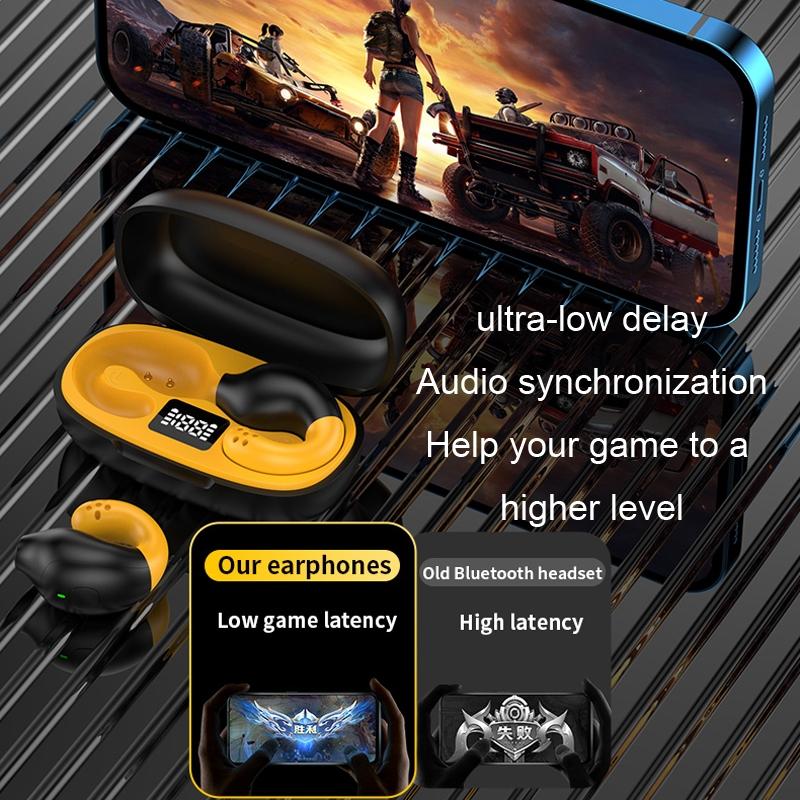 Wireless Ear Clip Bluetooth Headset With Led Display - Noise Reduction-1915196861329838087