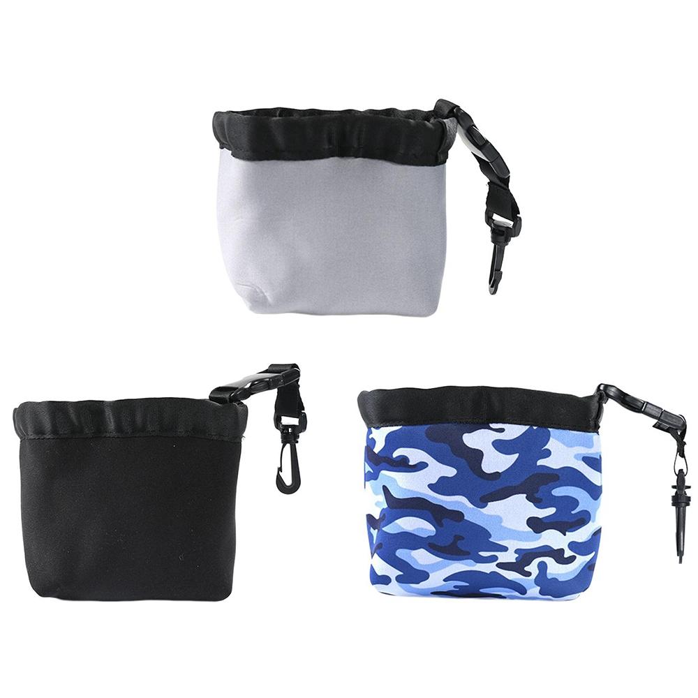 Black Portable Golf Ball Cleaning Bag - Waterproof & Removable-1964932167331090433