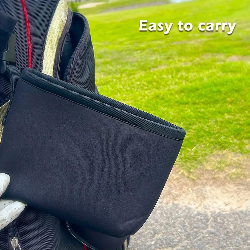 Black Portable Golf Ball Cleaning Bag - Waterproof & Removable-1964932167331090439