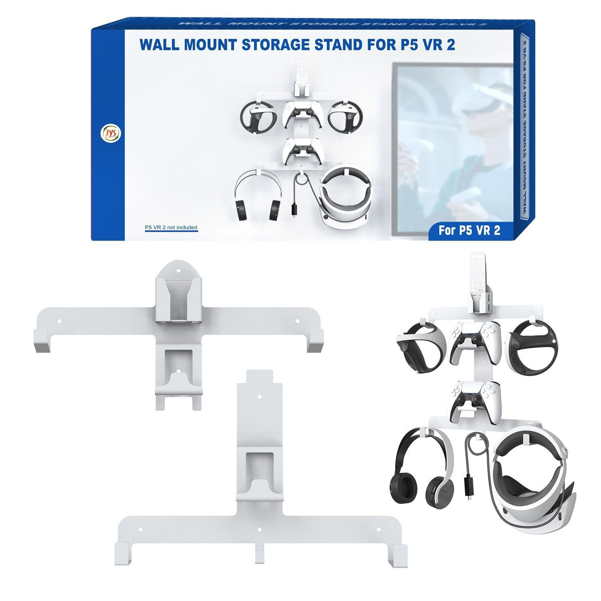 Wall Storage Bracket For Ps5 Vr2 Helmet / Headset / Handle / Remote Control - White-1915196827033014278
