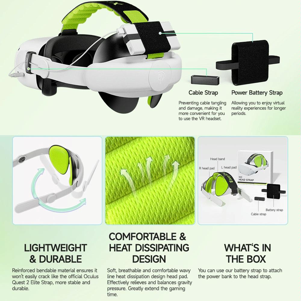 Adaptive Head Strap For Meta Quest 2 Vr With Adjustable Pads-1915196686578356227