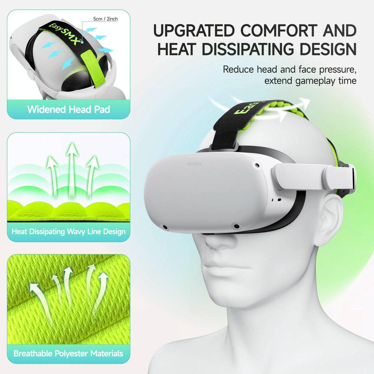 Adaptive Head Strap For Meta Quest 2 Vr With Adjustable Pads-1915196686578356229