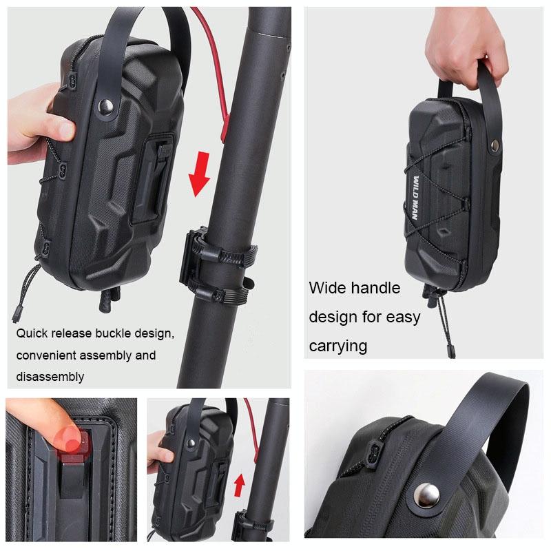 Electric Scooter Bag - Hard Shell Foldable Hanging Black-1964932210301734917