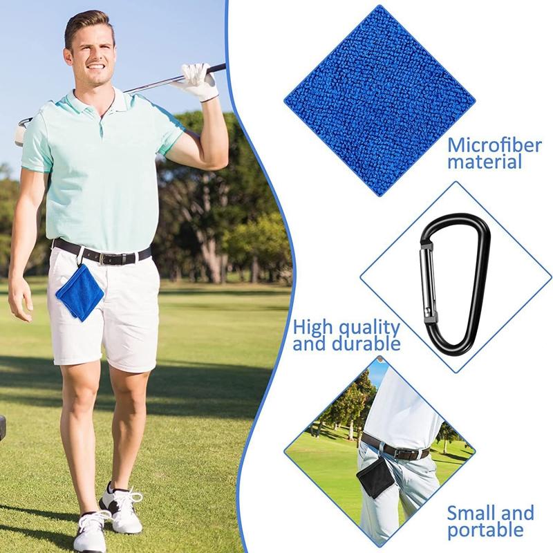 Blue Terry Towel For Wet And Dry Golf Cleaning With Hook-1964932181600112643