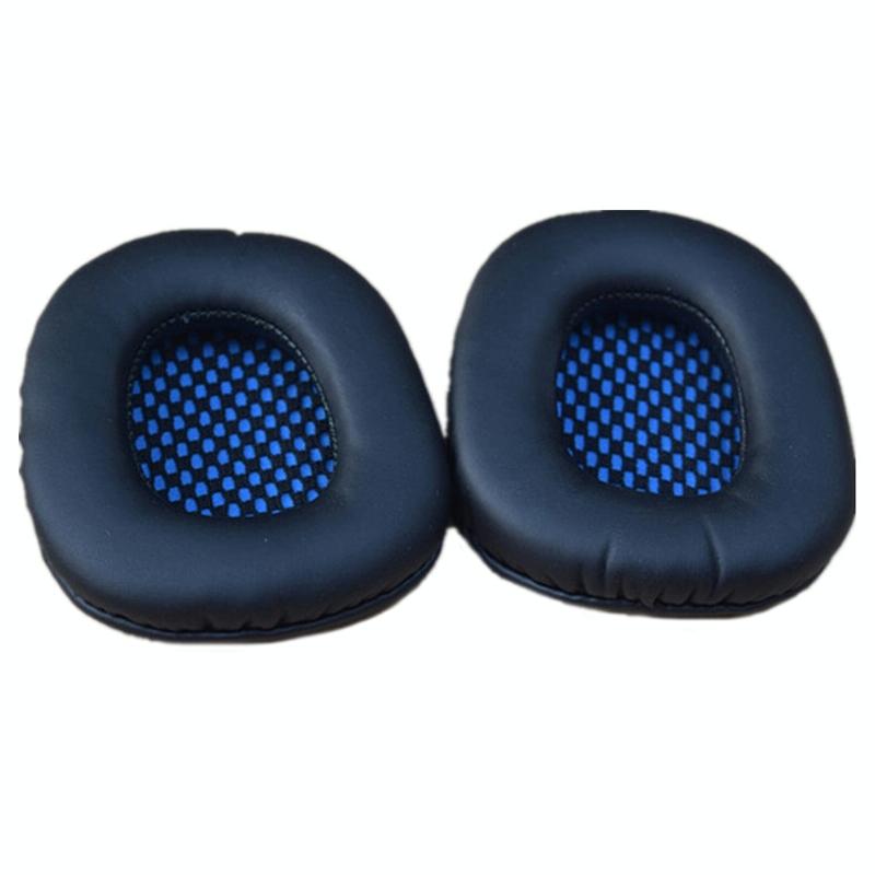 2-Pack Blue Leather Headset Covers For Sades Headphones-1915196844112220160