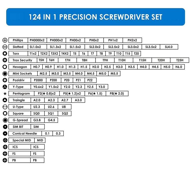 Versatile 124-Piece Screwdriver Set For Household Cell Phone And Computer Repair-1915198361460412420