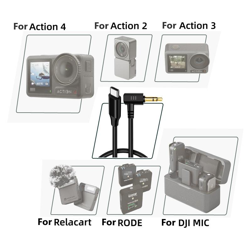 Usb-C To 3.5Mm Audio Adapter For Dji Action Cameras-1915196840421232643