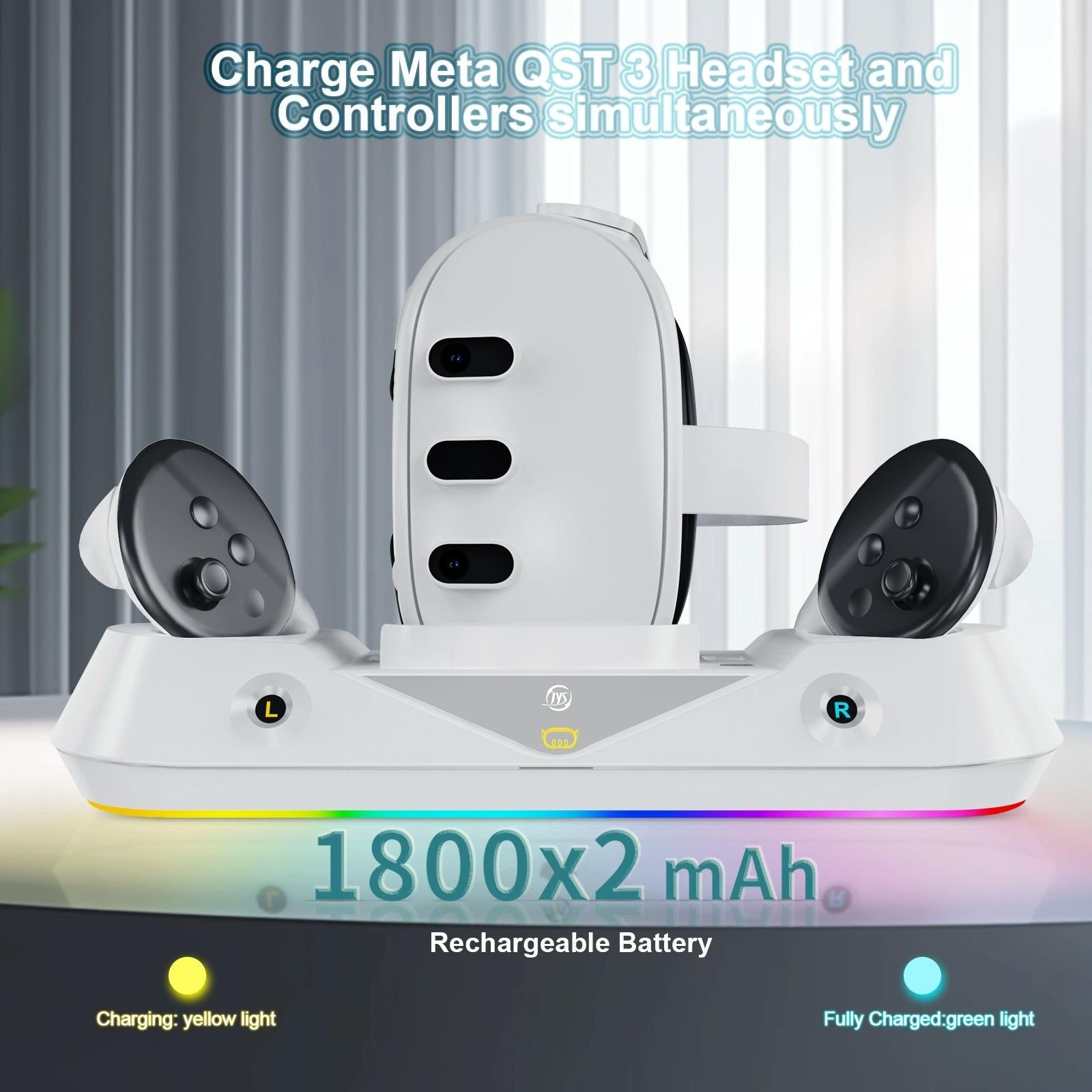 Vr Game Seat Charging Set With Magnetic Suction Base For Meta Quest 3 Glasses And Handle-1922443404533436420