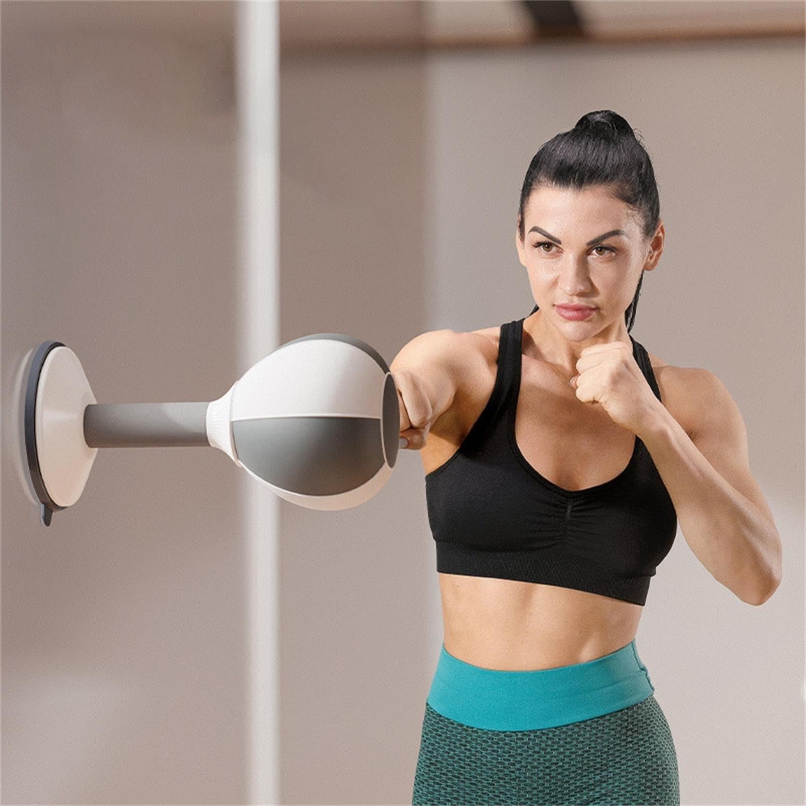 Adjustable 2-In-1 Sit-Up Boxing Ball Stand With Punching Bag - Gray / White-1915196823815983112