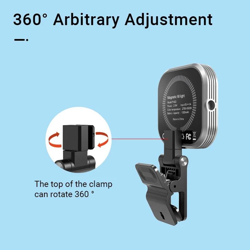 Rechargeable Mini Magnetic Selfie Light - Tri-Colour Temperature-1915197433231577093