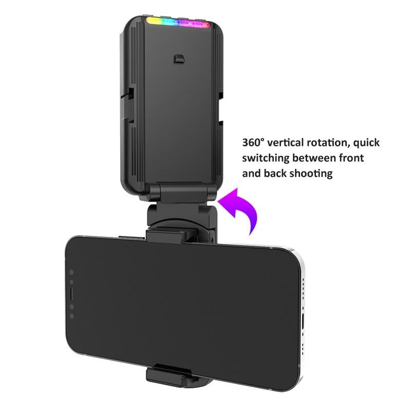 Foldable Rgb Fill Light With Phone Clip & Cold Shoe Interface-1964932340534874117