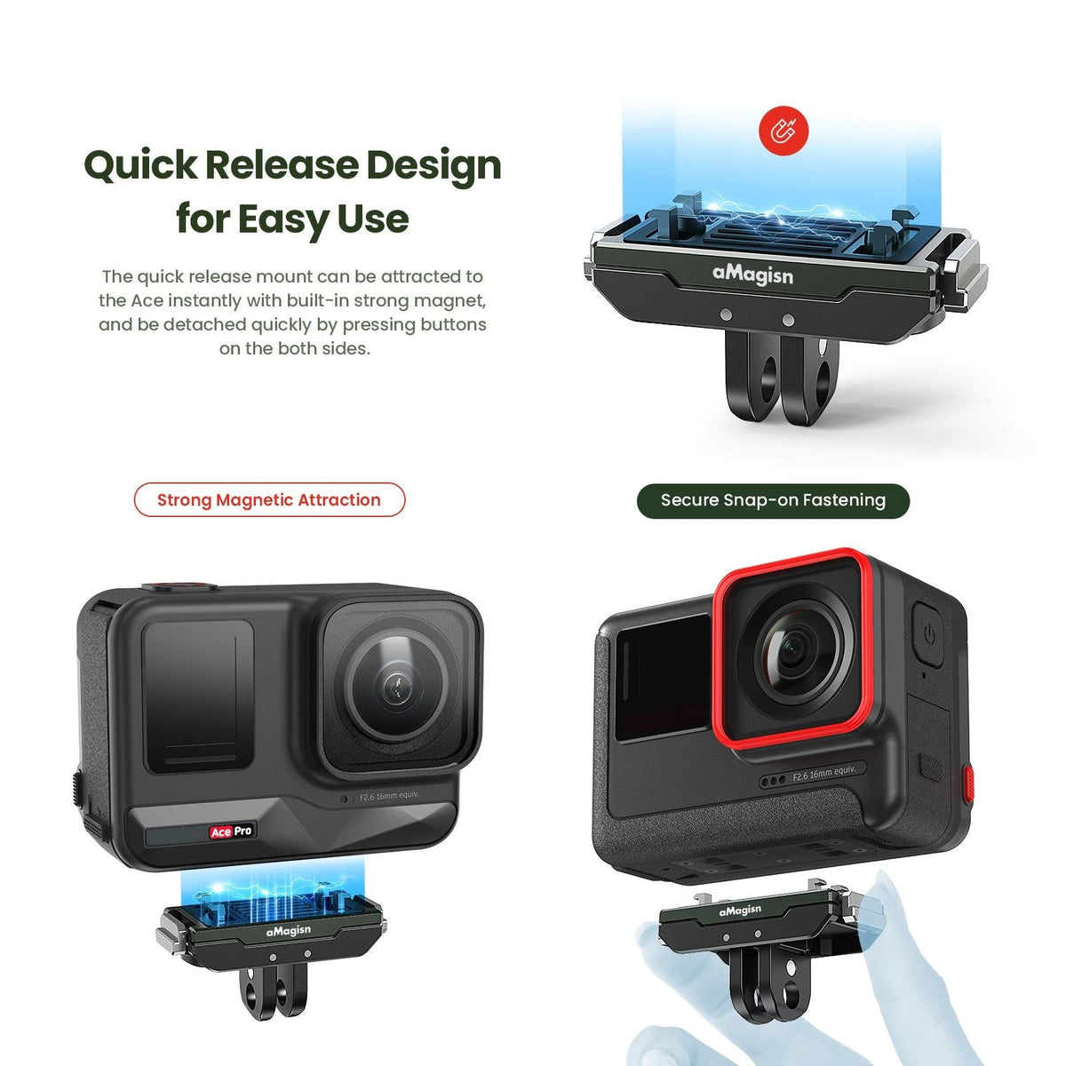 Amagisn Magnetic Quick Release For Insta360 Ace Pro Sports Camera-1915197671501598728