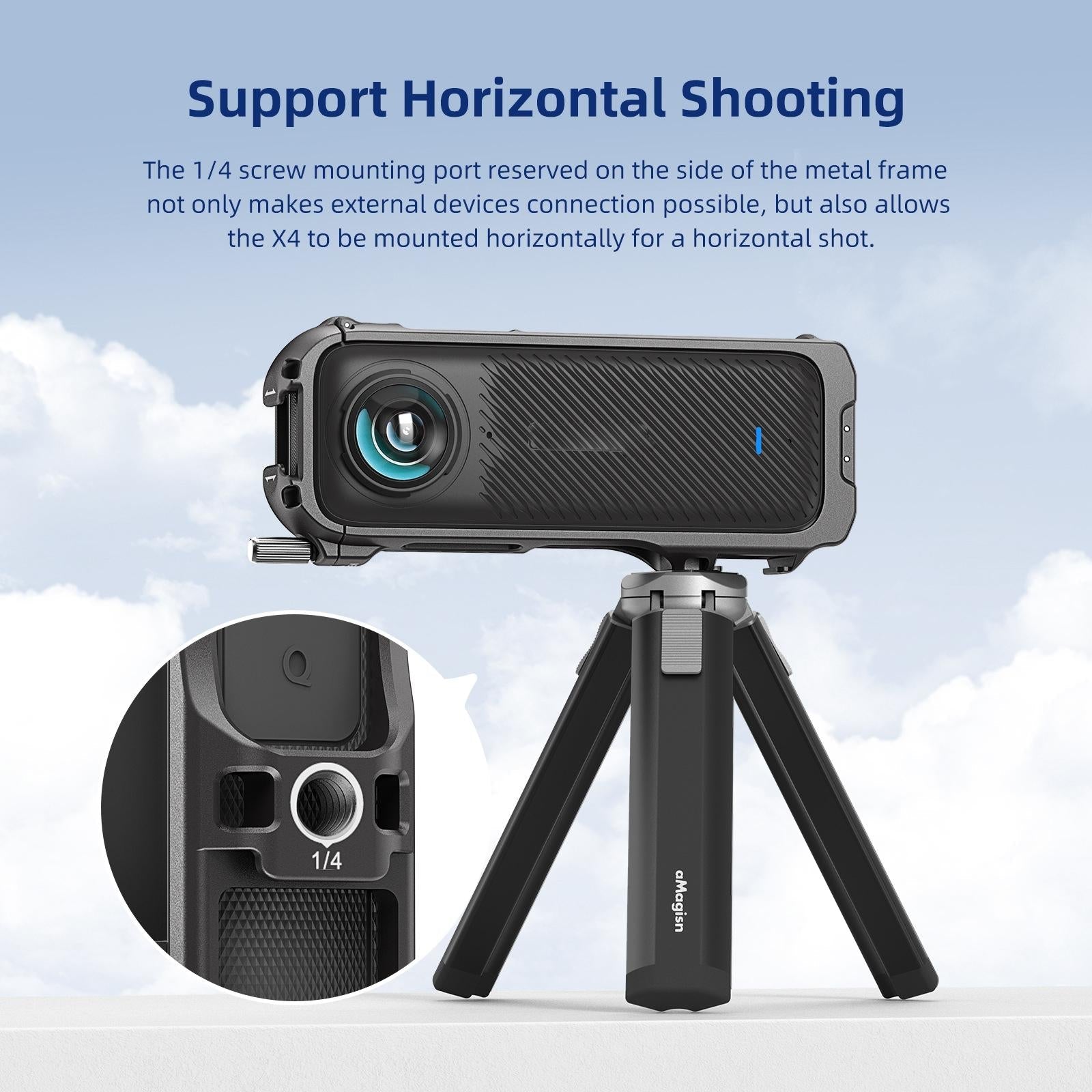 Amagisn Metal Protective Housing For Insta360 X4 With 2 Claws And Rabbit Cage-1915197938431299590