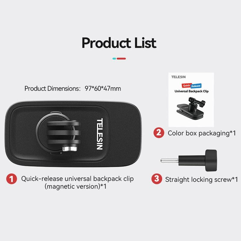 Universal Magnetic Backpack Mounting Bracket - Quick Release-1915197601536413697