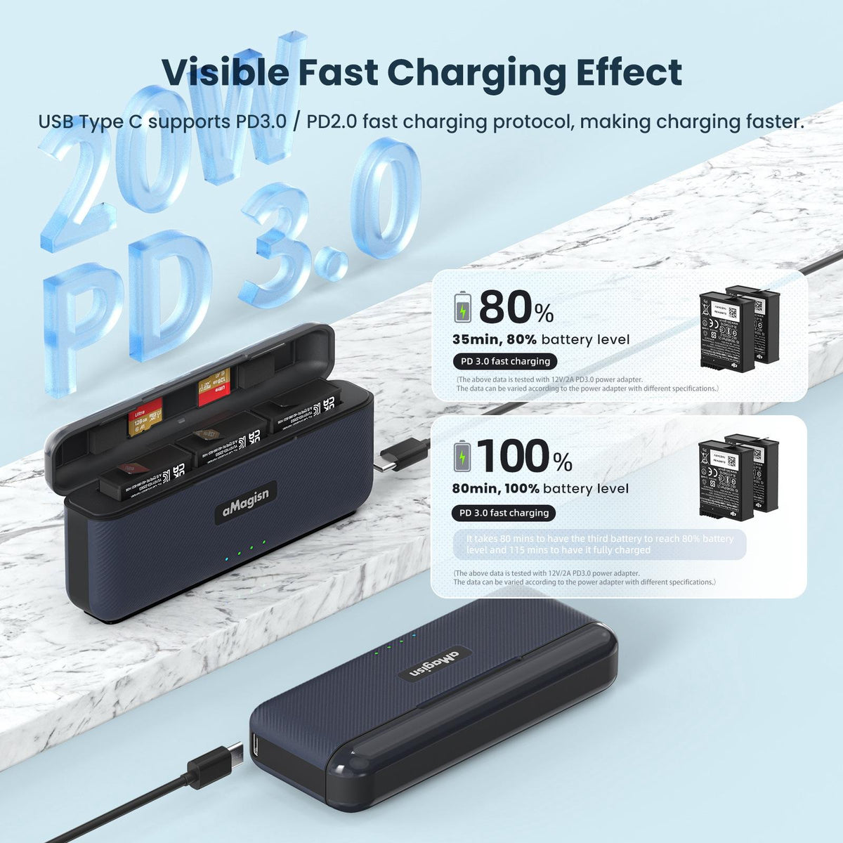 Fast Charge Charger For Sports Camera Accessories - Magisn-1915198381811175426
