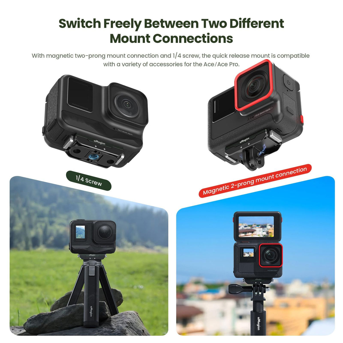 Metal Magnetic Quick Release Top Cover For Insta360 Ace / Pro / X3 / X2 / Gopro Hero12-1915197671333826566