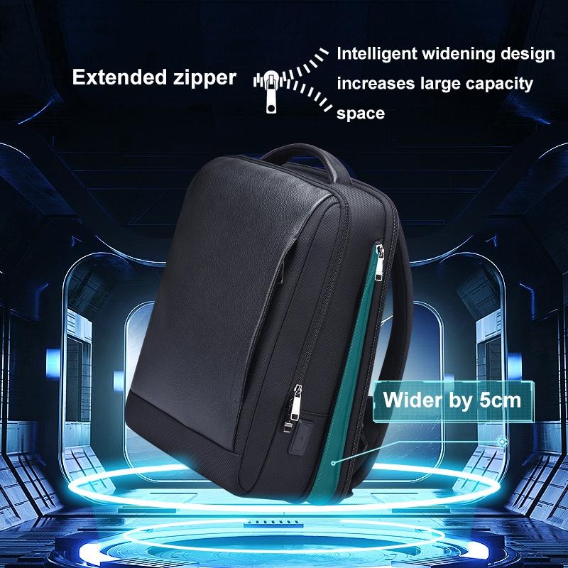 Large Capacity Cowhide Laptop Backpack With Usb & Type-C Port-1915196889955962884