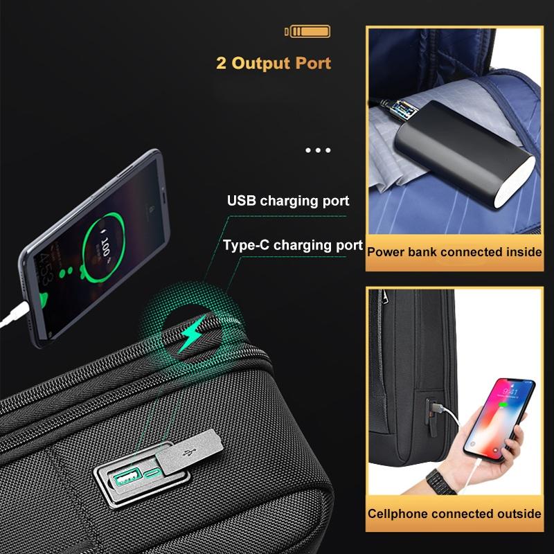 Large Capacity Cowhide Laptop Backpack With Usb & Type-C Port-1915196889955962885