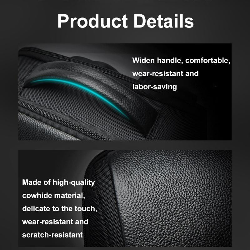 Large Capacity Cowhide Laptop Backpack With Usb & Type-C Port-1915196889955962889