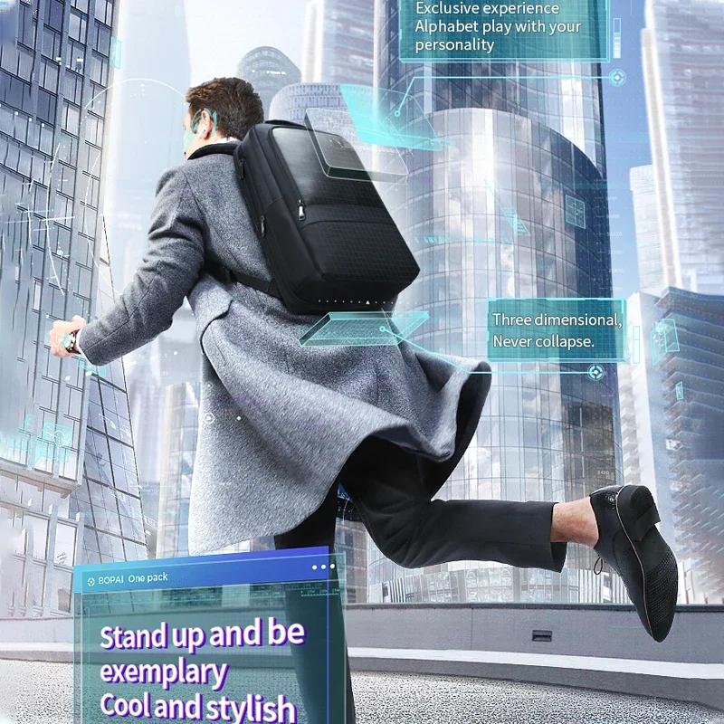 Large Capacity Business Laptop Backpack With Usb & Type-C Port - Black-1915197139890343937