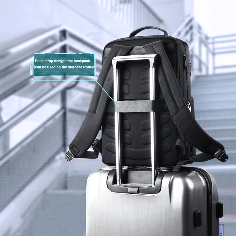 Large Capacity Business Laptop Backpack With Usb & Type-C Port - Black-1915197139890343945