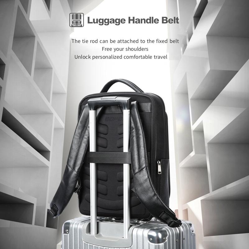 Large-Capacity Business Laptop Backpack With Usb & Type-C Port - Black First-Layer Cowhide-1915196880694939657