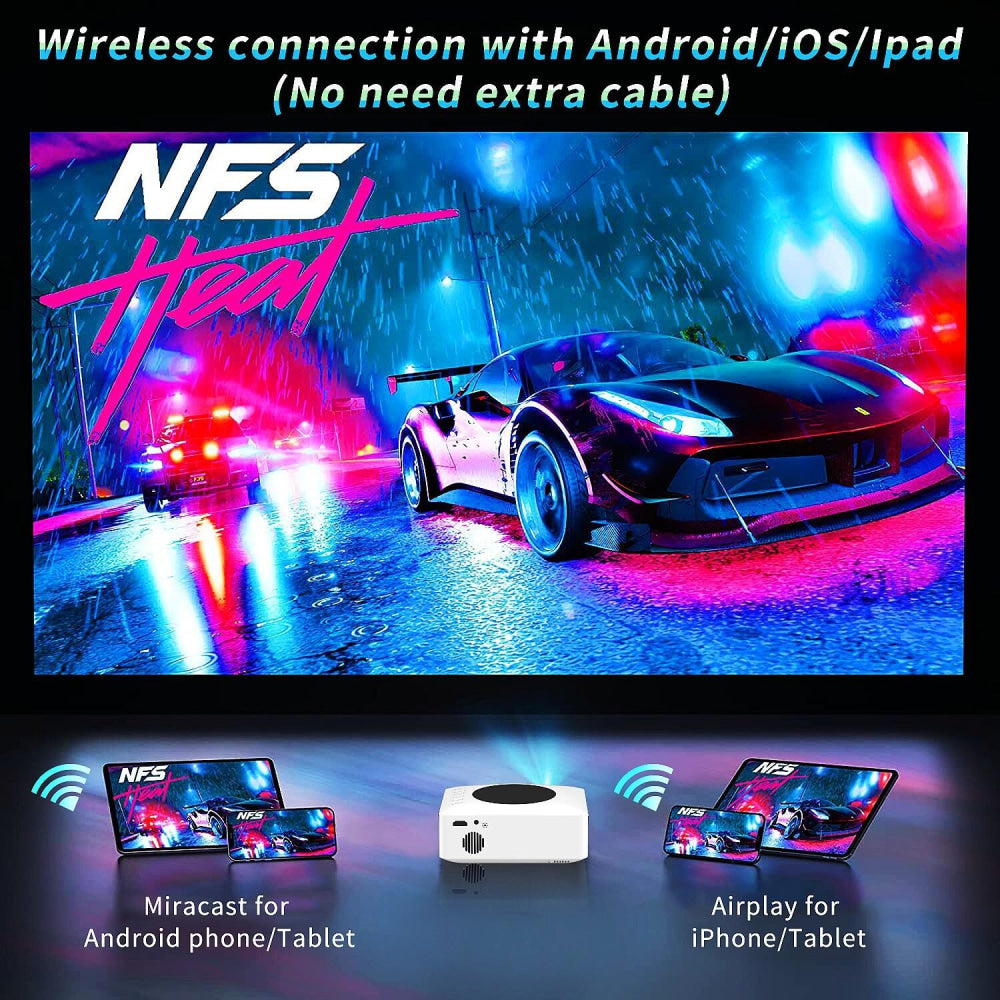 1080P Mini Wifi Projector - Wireless Screen Mirroring-1915196515752742913