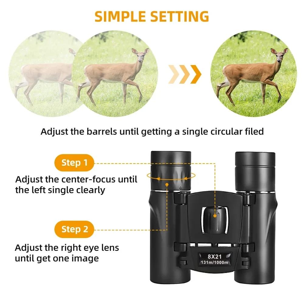 High-Power Mini Binoculars For Low-Light Night Vision 8X21-1915198326479917060