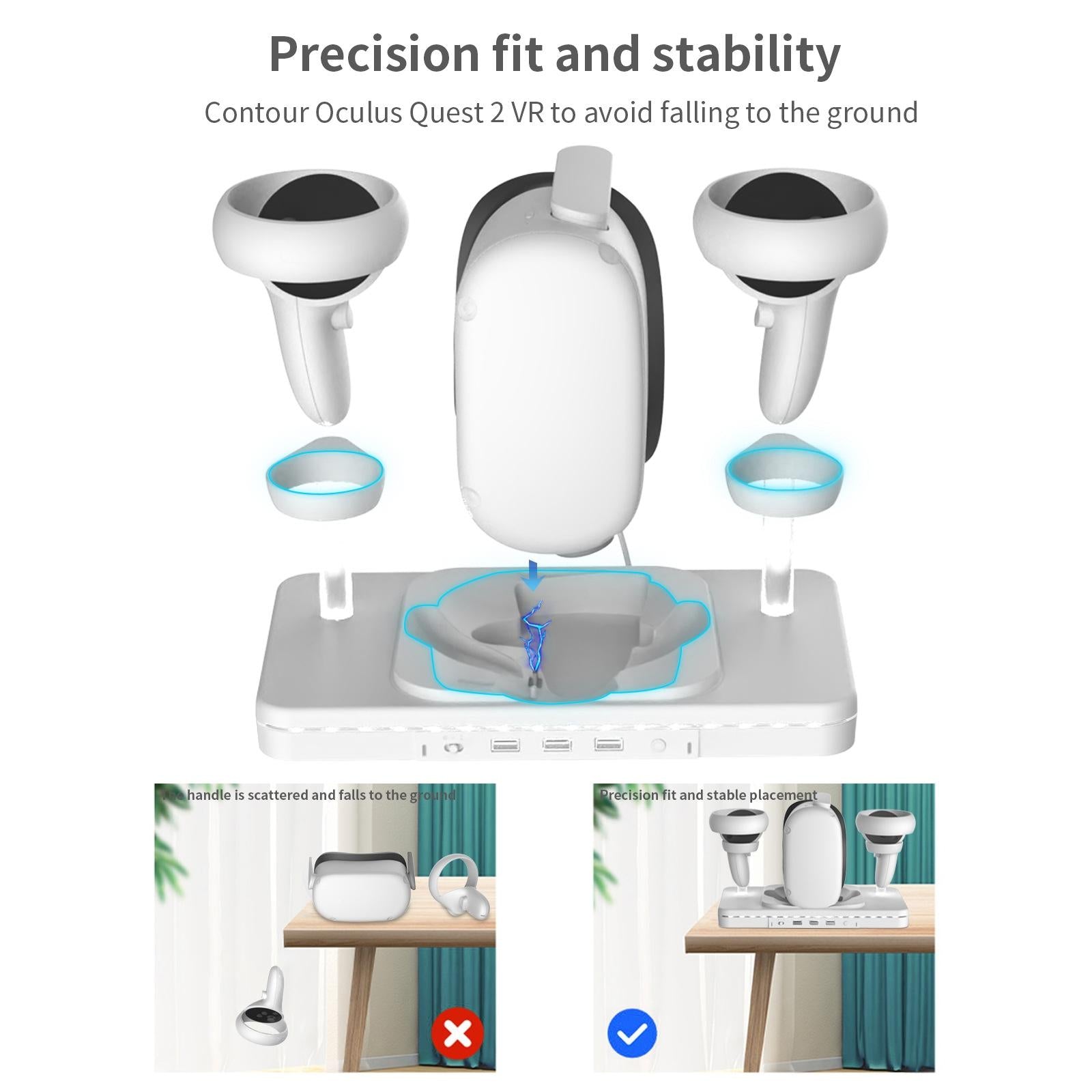 Meta Quest 2 Wireless Vr Charger With Colourful Base-1915196873656897542