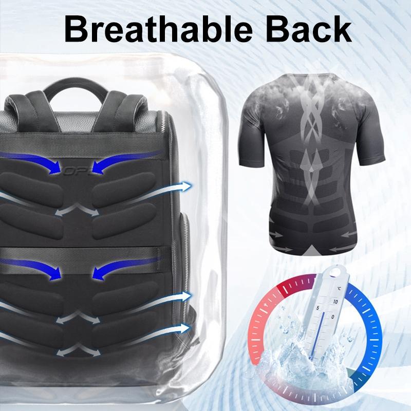 Large-Capacity Waterproof Laptop Backpack In First-Layer Cowhide - Black-1915196940962893828