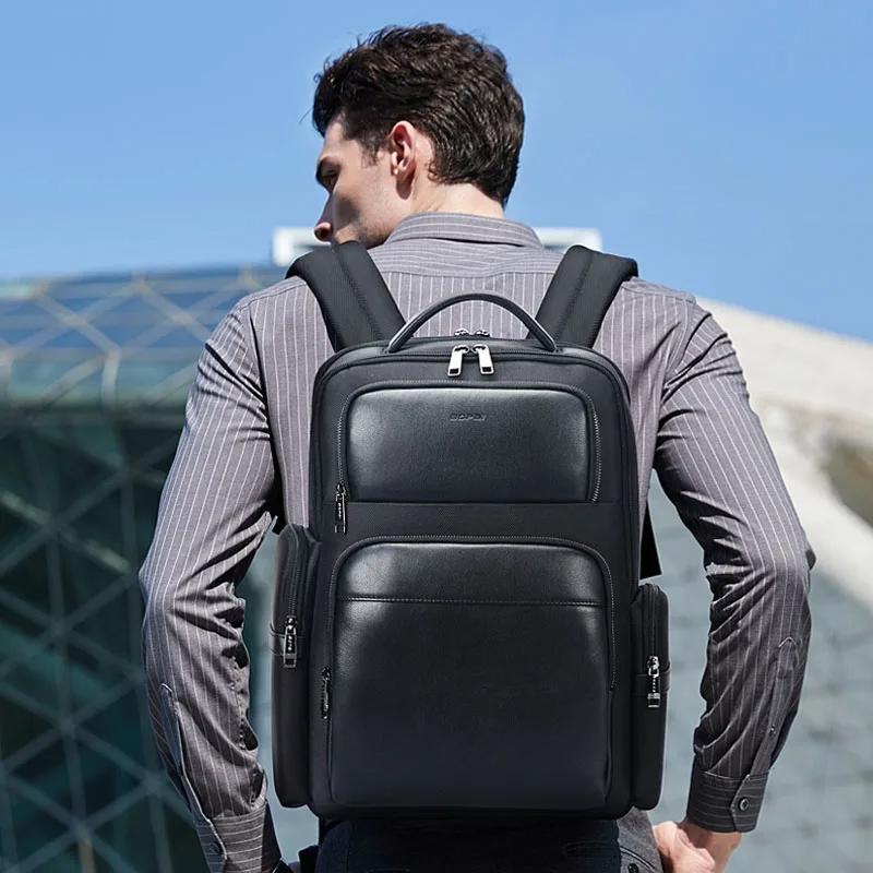 Large-Capacity Business Laptop Backpack With Usb & Type-C Port - First-Layer Cowhide Black-1915196829738340353