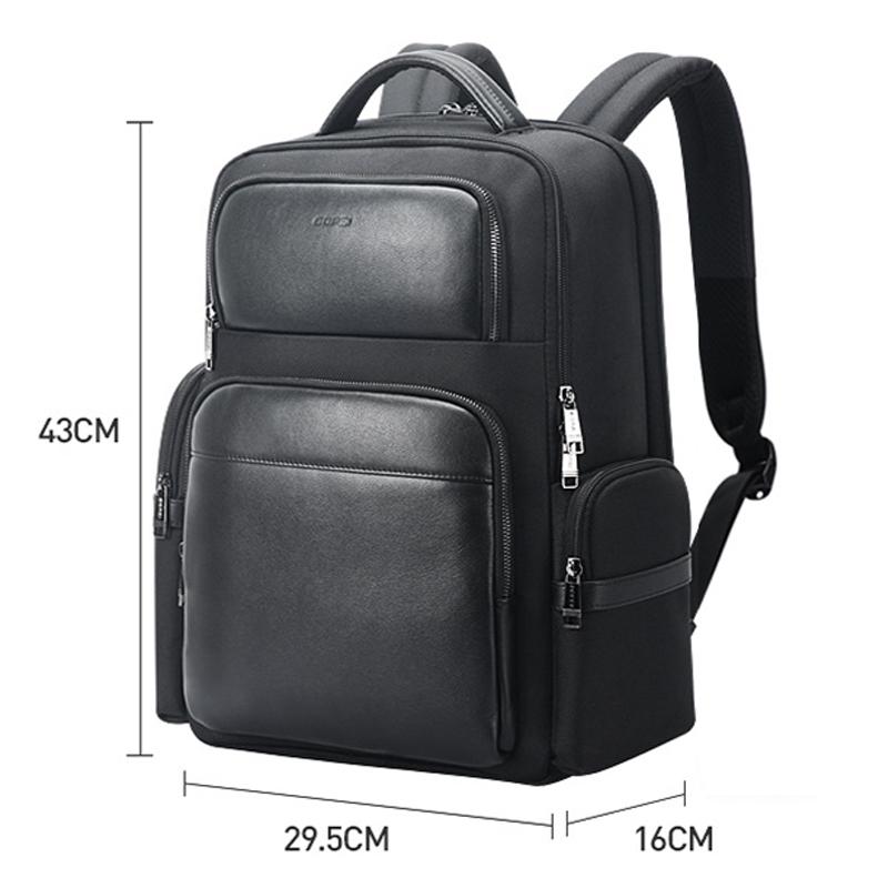 Large-Capacity Business Laptop Backpack With Usb & Type-C Port - First-Layer Cowhide Black-1915196829738340355