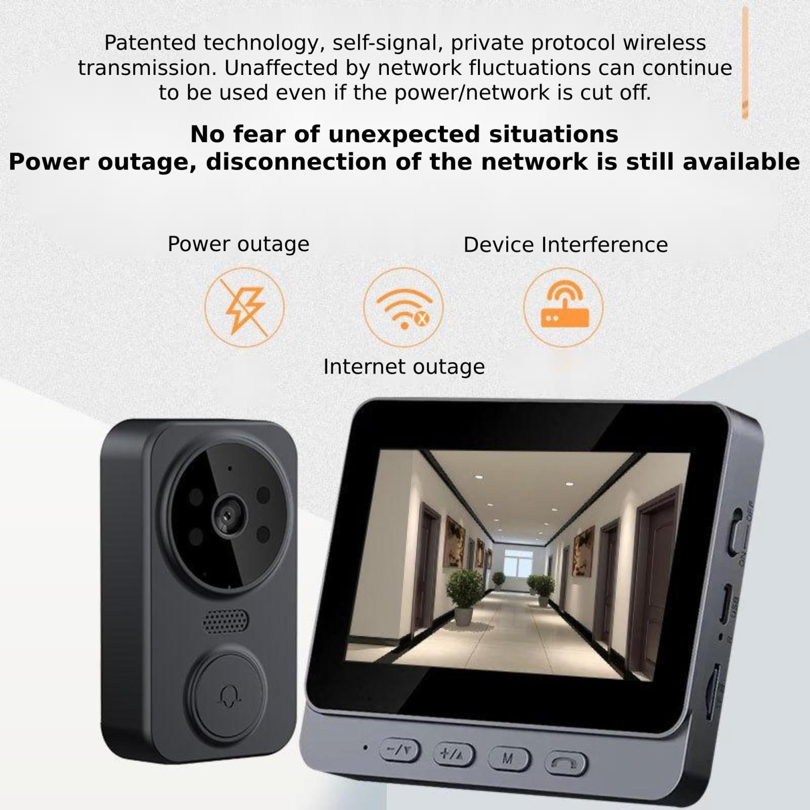 2.4G Wireless Doorbell With 4.3 Ips Screen And Night Vision Camera-1922443442093428737