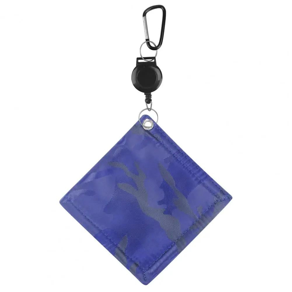 Easy Draw Golf Ball Wipe Cloth - Retractable String - Blue-1915196822012432384