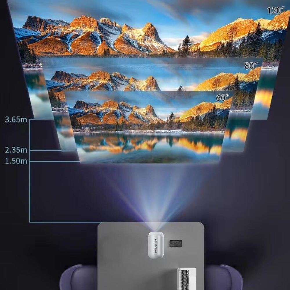 Android 11 Wifi6 4K Mini Projector With Hidden Lift And Gimbal - White-1915196657172090888